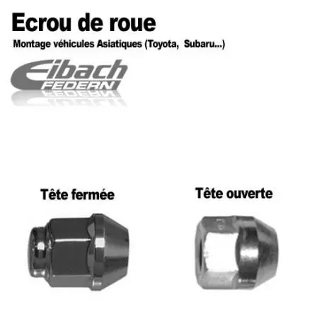 Authentique Ecrou ouvert Assise conique 60° Eibach M12x1,25
