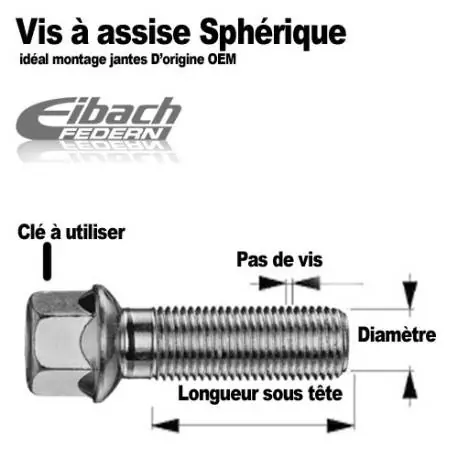 Vis Assise sphérique Eibach M12x1,5 Acheter En Ligne