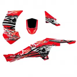 Tendance Kit deco TONNYCAT RACING Race edition : CAN AM DS450 fond ROUGE et tribal noir